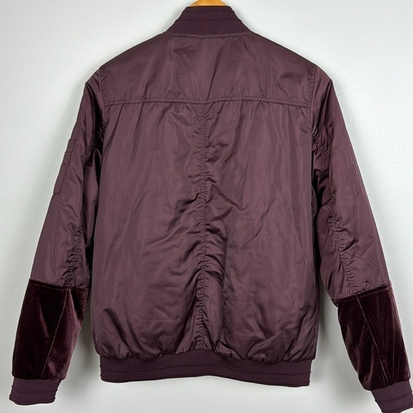 Sam Edelman Zip Up Jacket w Velour Details in Wine. Size Small. - Picture 9 of 13